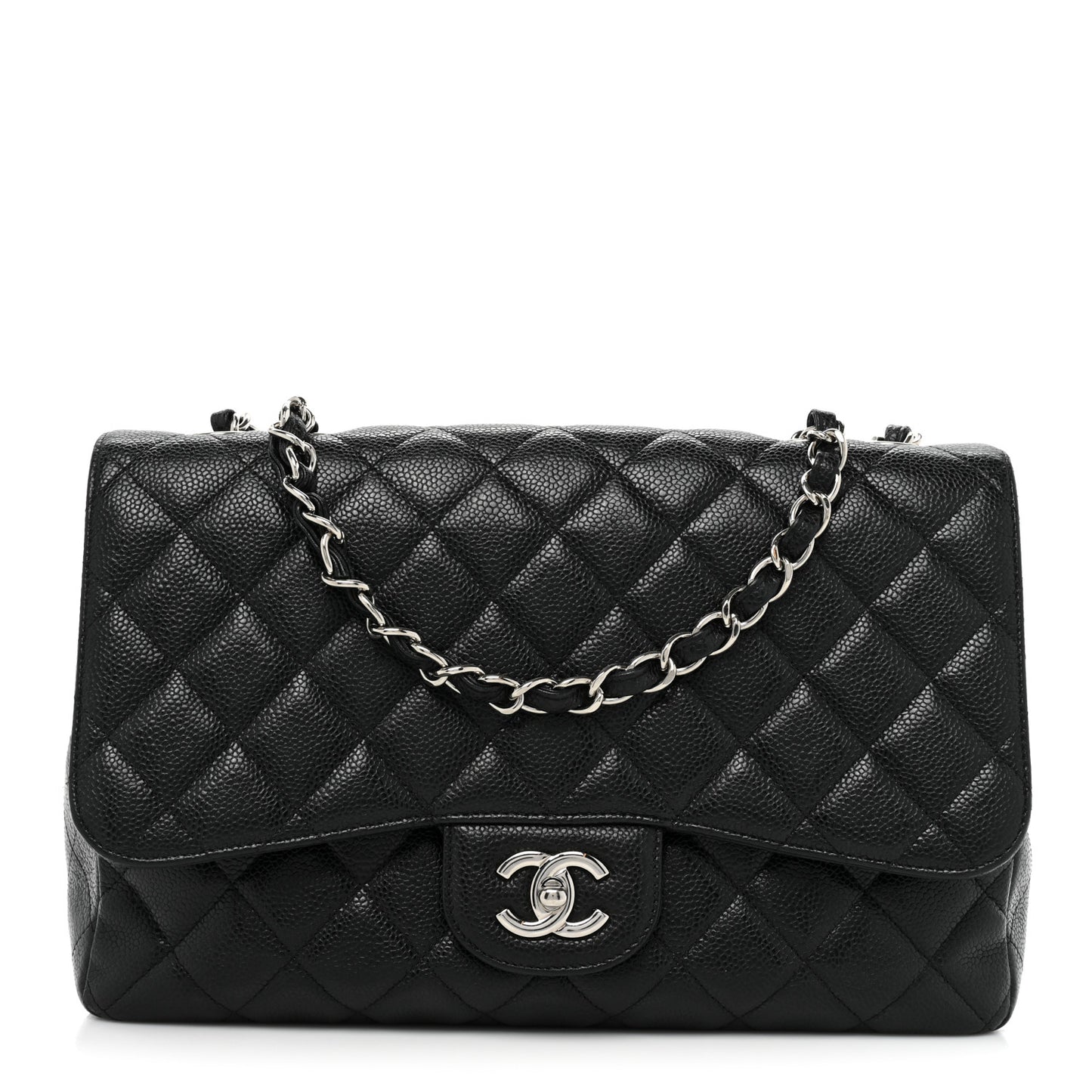 Caviar Quilted Jumbo Single Flap Black
