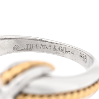 Tiffany Sterling Silver 18K Yellow Gold Signature X Ring 51 5.75 4 of 4