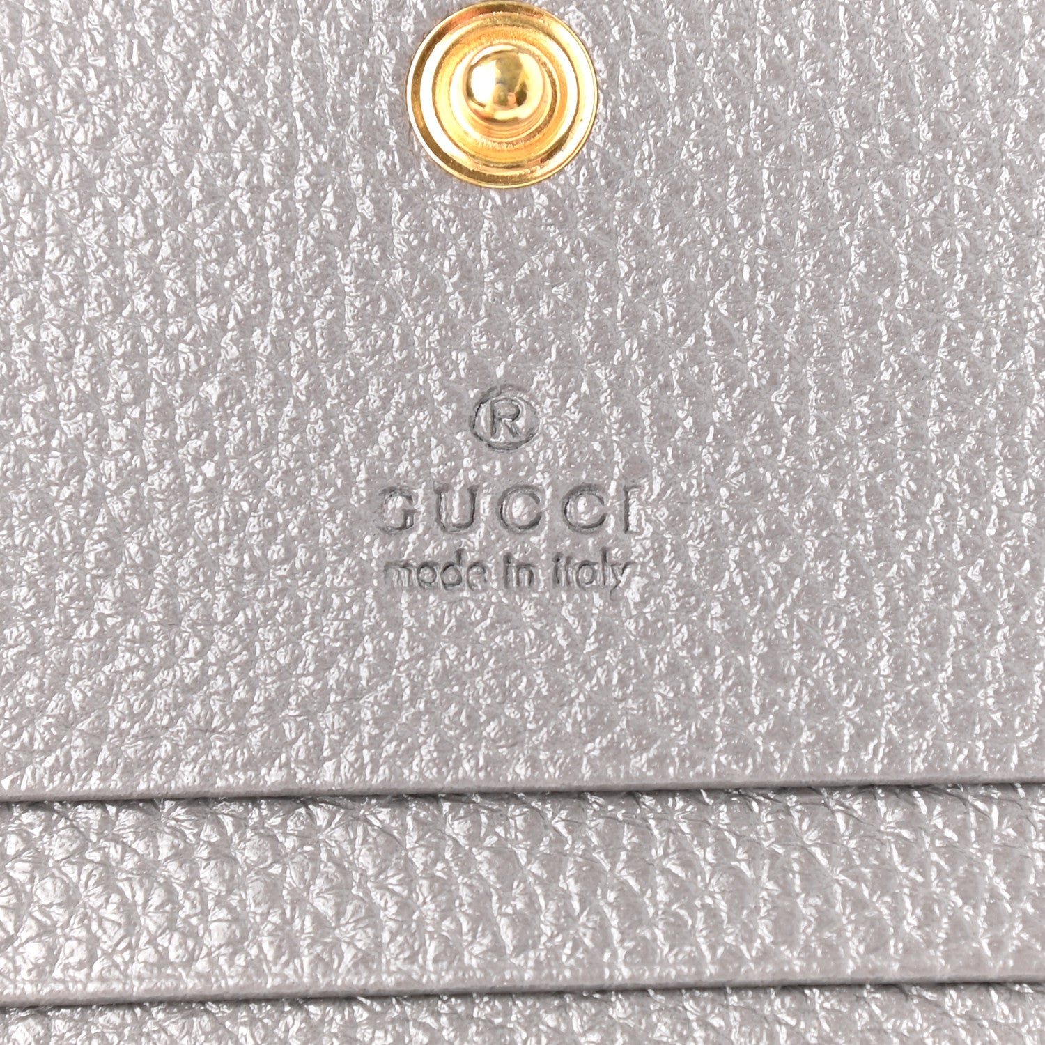 Gucci Grainy Calfskin Zumi Chain Card Case Wallet Dusty Grey 7 of 8