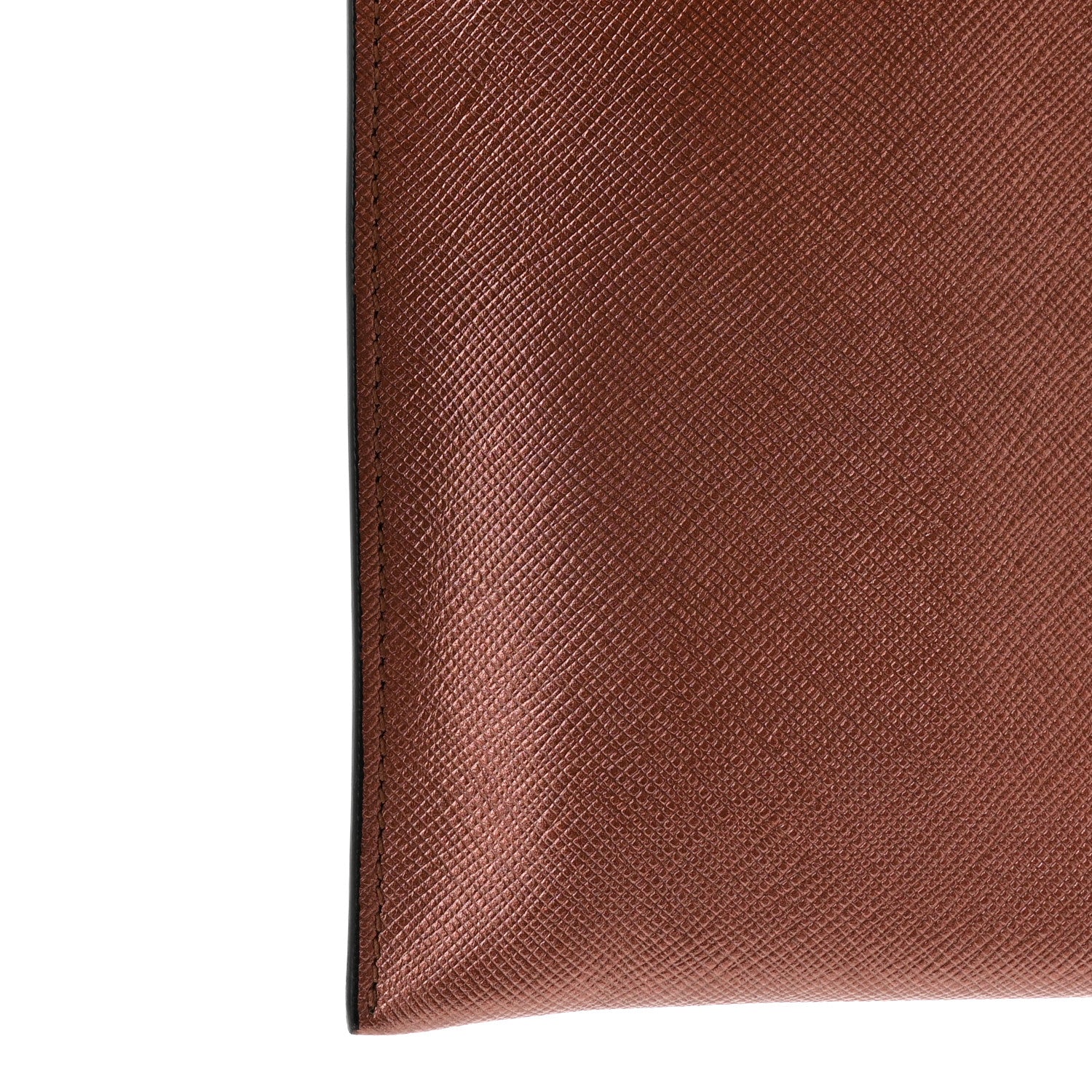 Prada Metallic Saffiano Small Flat Pouch Antico Mordore 10 of 10