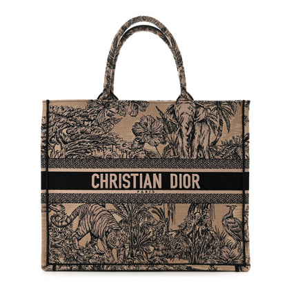 Christian Dior Canvas Embroidered Large Dioriviera Toile De Jouy Book Tote Black 1 of 10