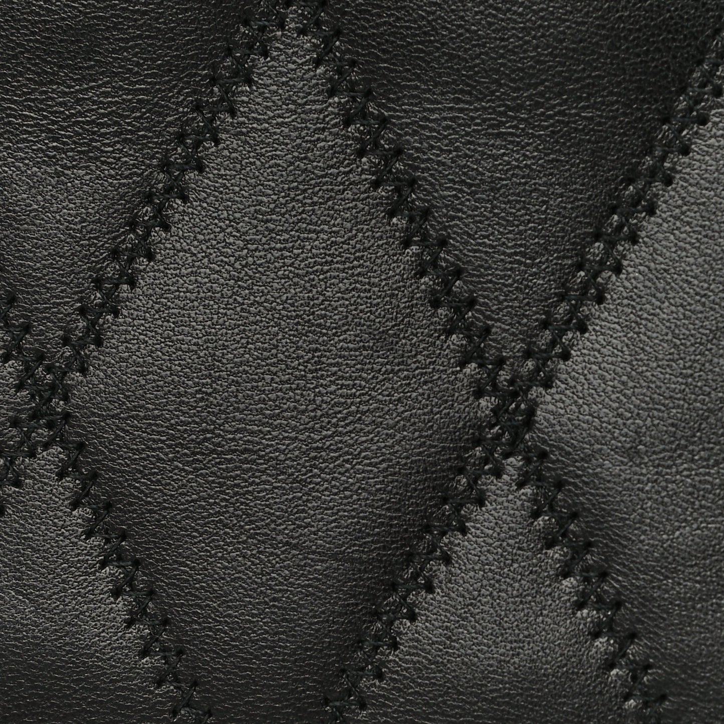 Lambskin Diamond Quilted Monogram Angie Chain Bag Black
