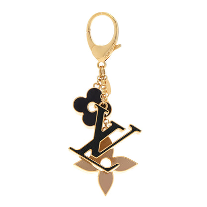 Louis Vuitton Metal Enamel Fleur De Monogram Bag Charm Dore 1 of 5