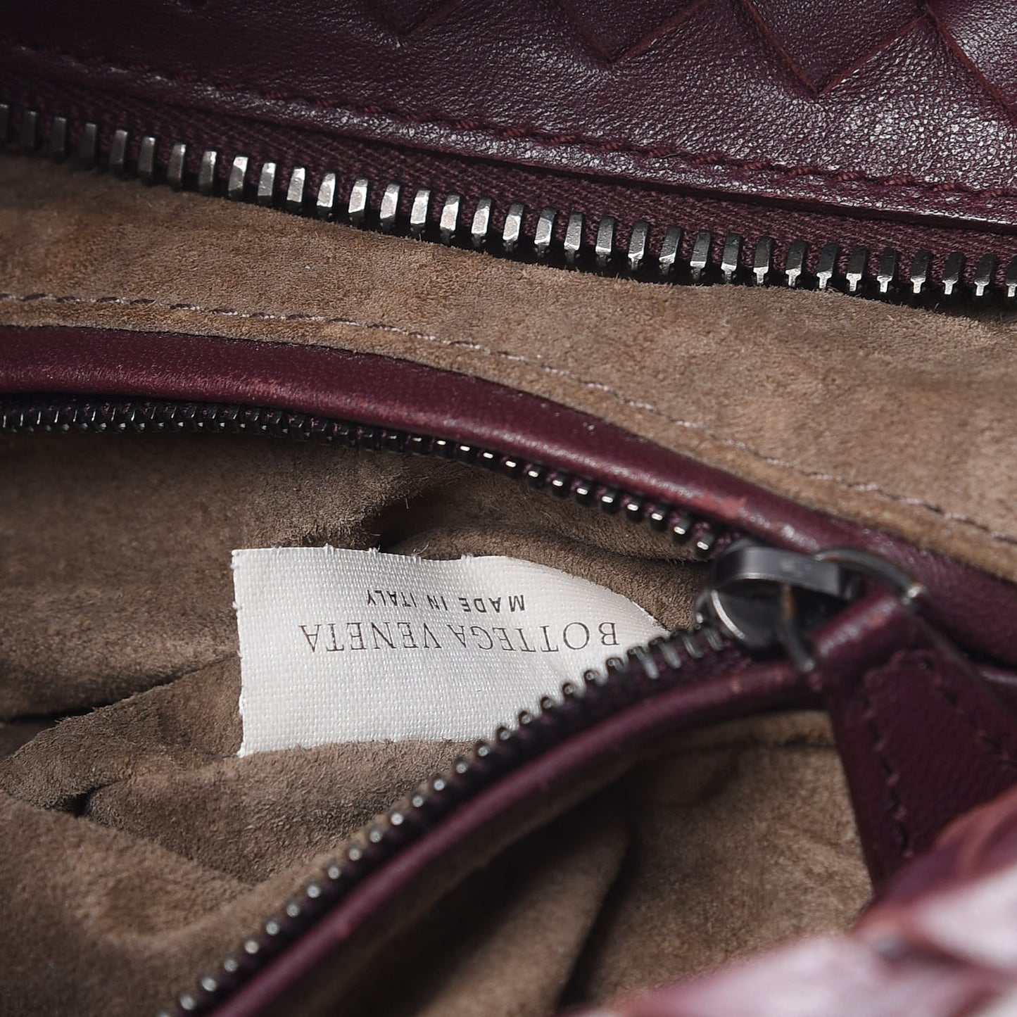 Nappa Intrecciato Brick Tote Aubergine