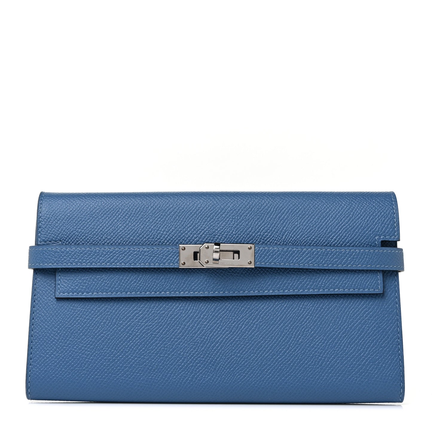 Epsom Kelly Longue Wallet Bleu Azur
