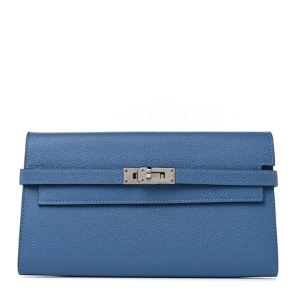 Hermes Epsom Kelly Longue Wallet Bleu Azur 1 of 9
