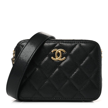 Chanel Caviar Quilted Twist Your Buttons Clutch With Chain Black 1 of 9