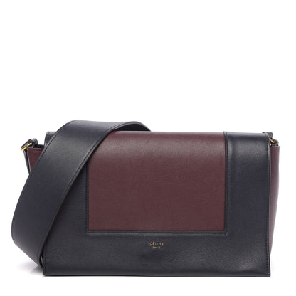 Celine Shiny Smooth Calfskin Medium Frame Shoulder Bag Steel Blue Plum 1 of 13