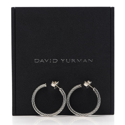 David Yurman Sterling Silver Small Cable Classics Hoop Earrings 8 of 8