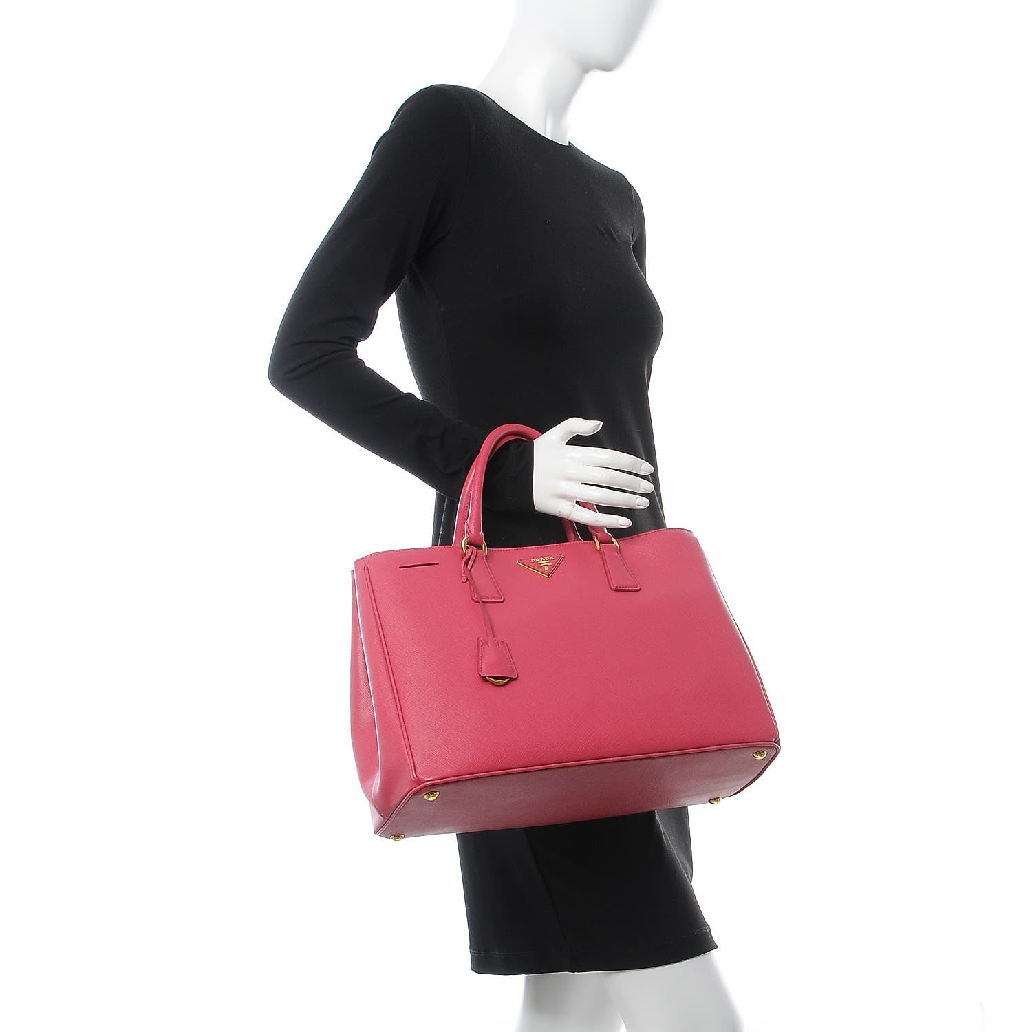 Prada Saffiano Lux Large Tote Peonia 2 of 8