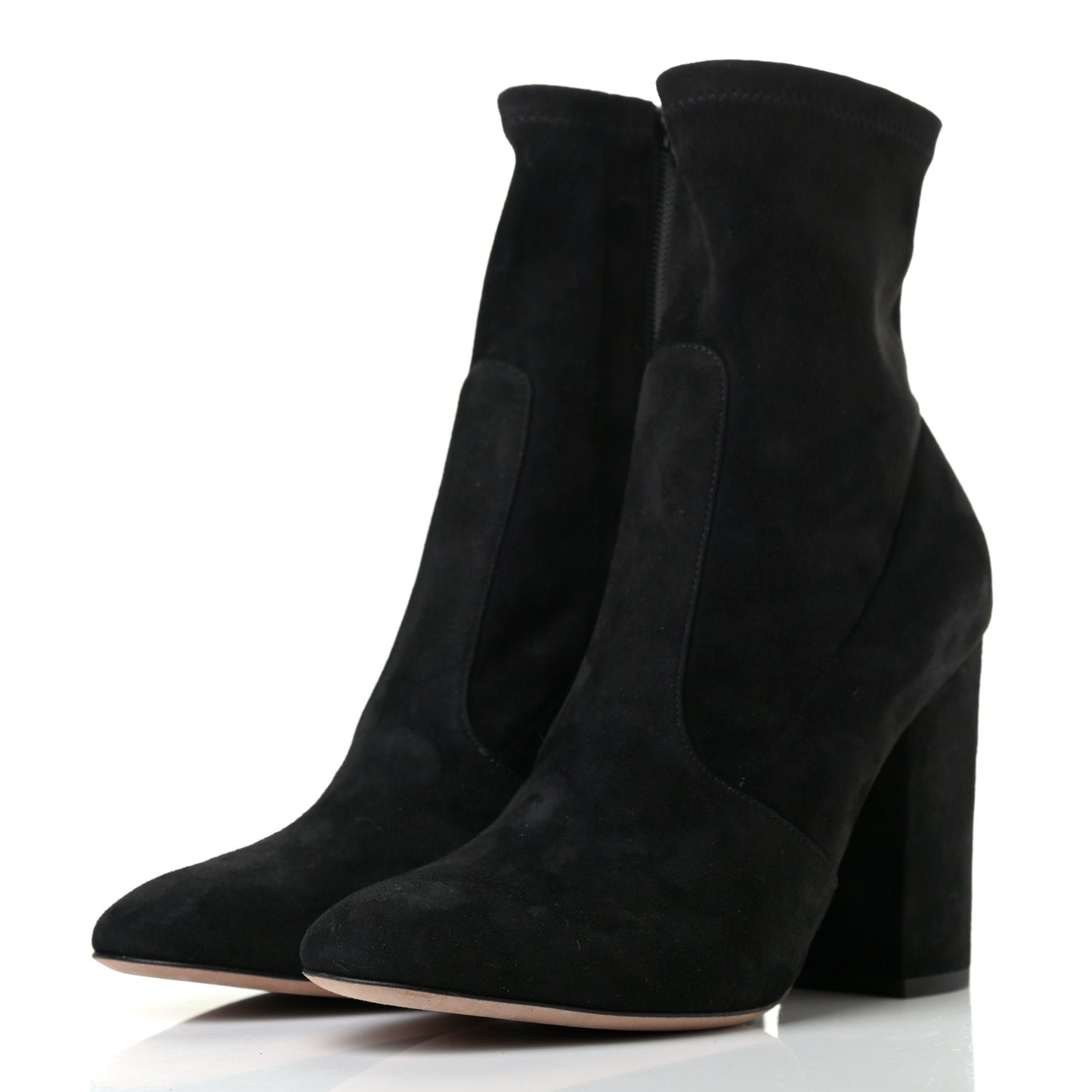 Suede Stretch 100mm Ankle Boots 36.5 Black
