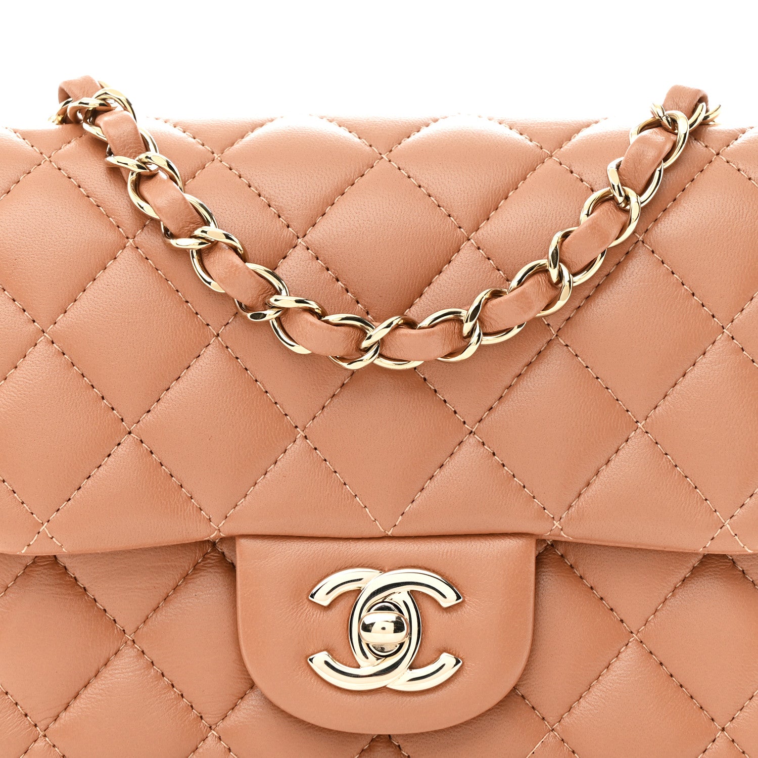 Chanel Lambskin Quilted Mini Square Flap Brown 8 of 11