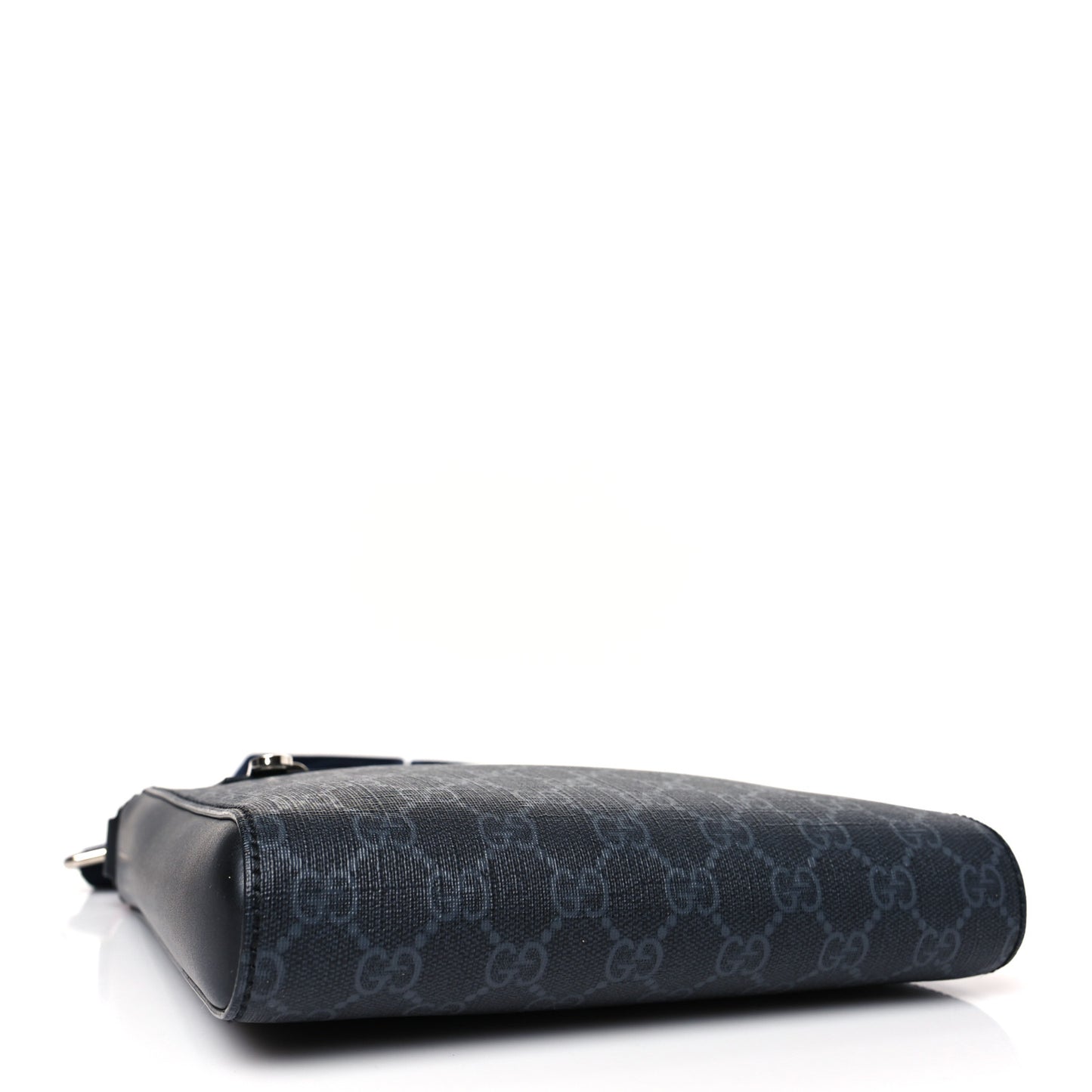 GG Supreme Monogram Web Small Flat Messenger Bag Black Grey
