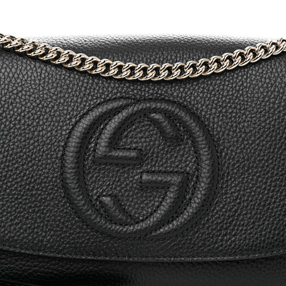 Gucci Pebbled Calfskin Medium Soho Flap Crossbody Black 8 of 10