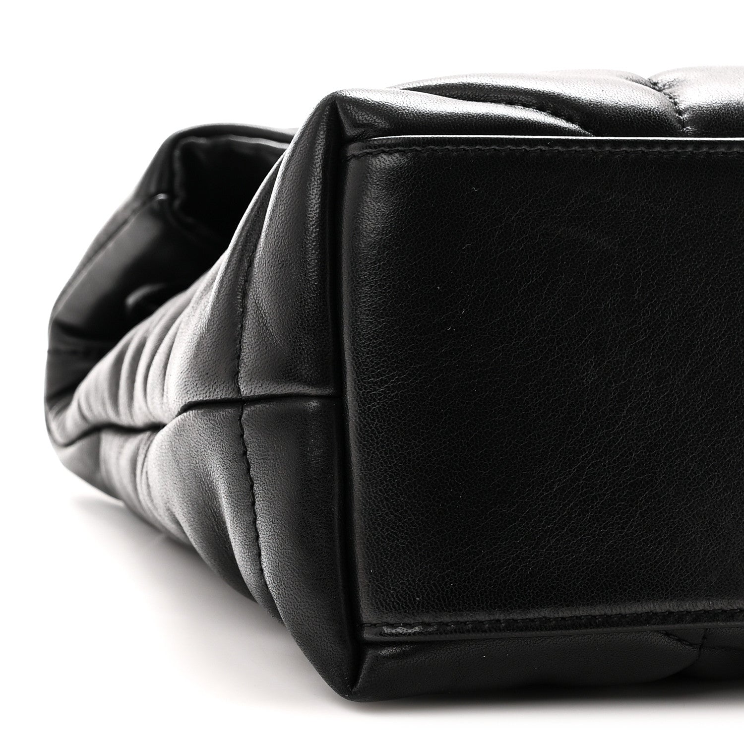 Saint Laurent Lambskin Quilted Monogram Monochrome Small Loulou Puffer Chain Satchel Black 9 of 10