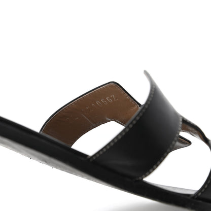 Hermes Box Calfskin Oran Sandals 40 Black 8 of 10