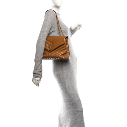 Saint Laurent Calfskin Y Quilted Monogram Medium Loulou Chain Satchel Dark Natural 2 of 11