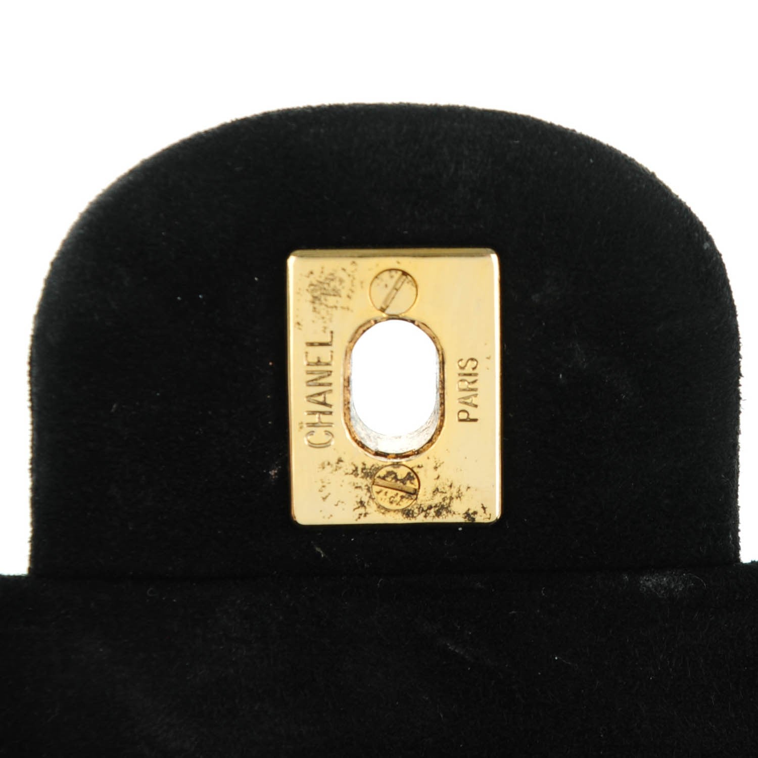 Chanel Suede Chevron Medium Double Flap Bag Black 6 of 9