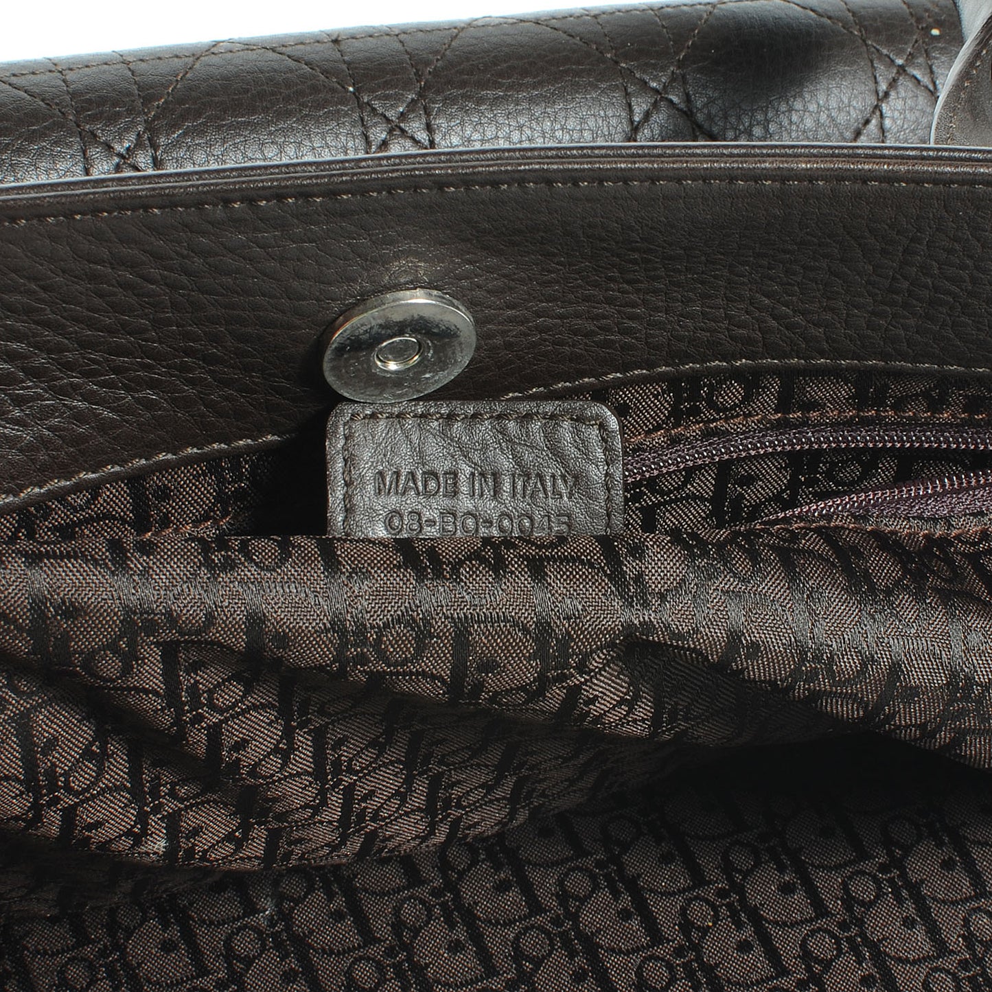 Leather Cannage Stitched Tote Brown