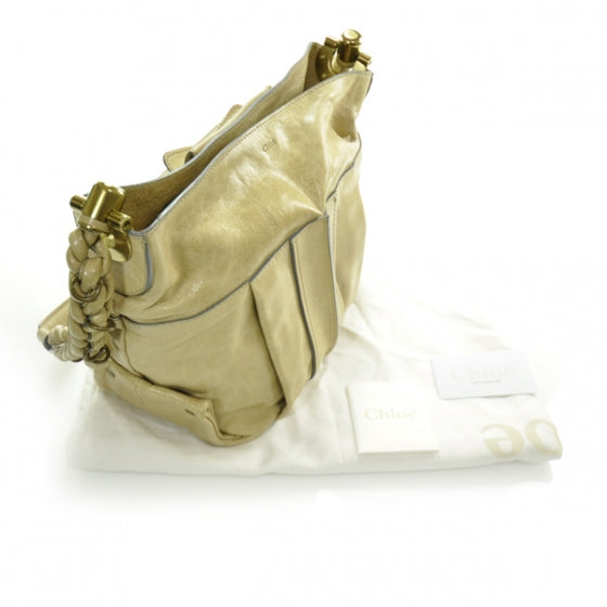 Leather Heloise Hobo Beige