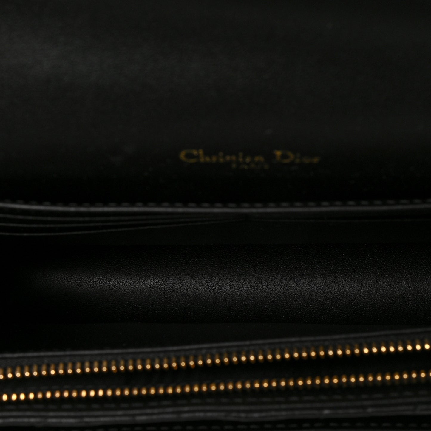 Lambskin Cannage Lady Dior Chain Pouch Black
