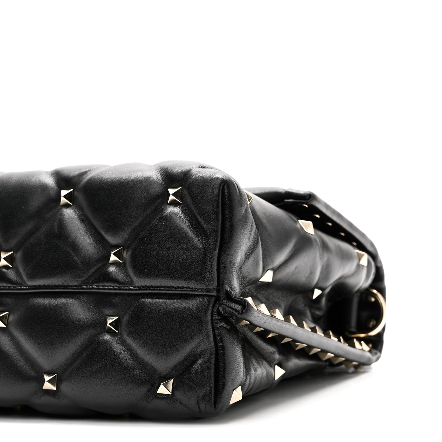 Lambskin VLTN Print Candystud Top Handle Bag Black