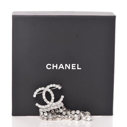 Chanel Crystal Fringe CC Brooch Silver 5 of 5