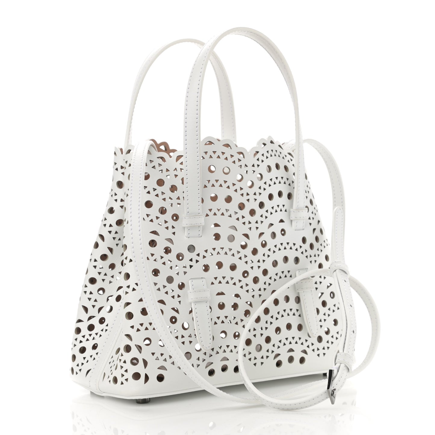 Calfskin Vienne Wave Mina 20 Bag White