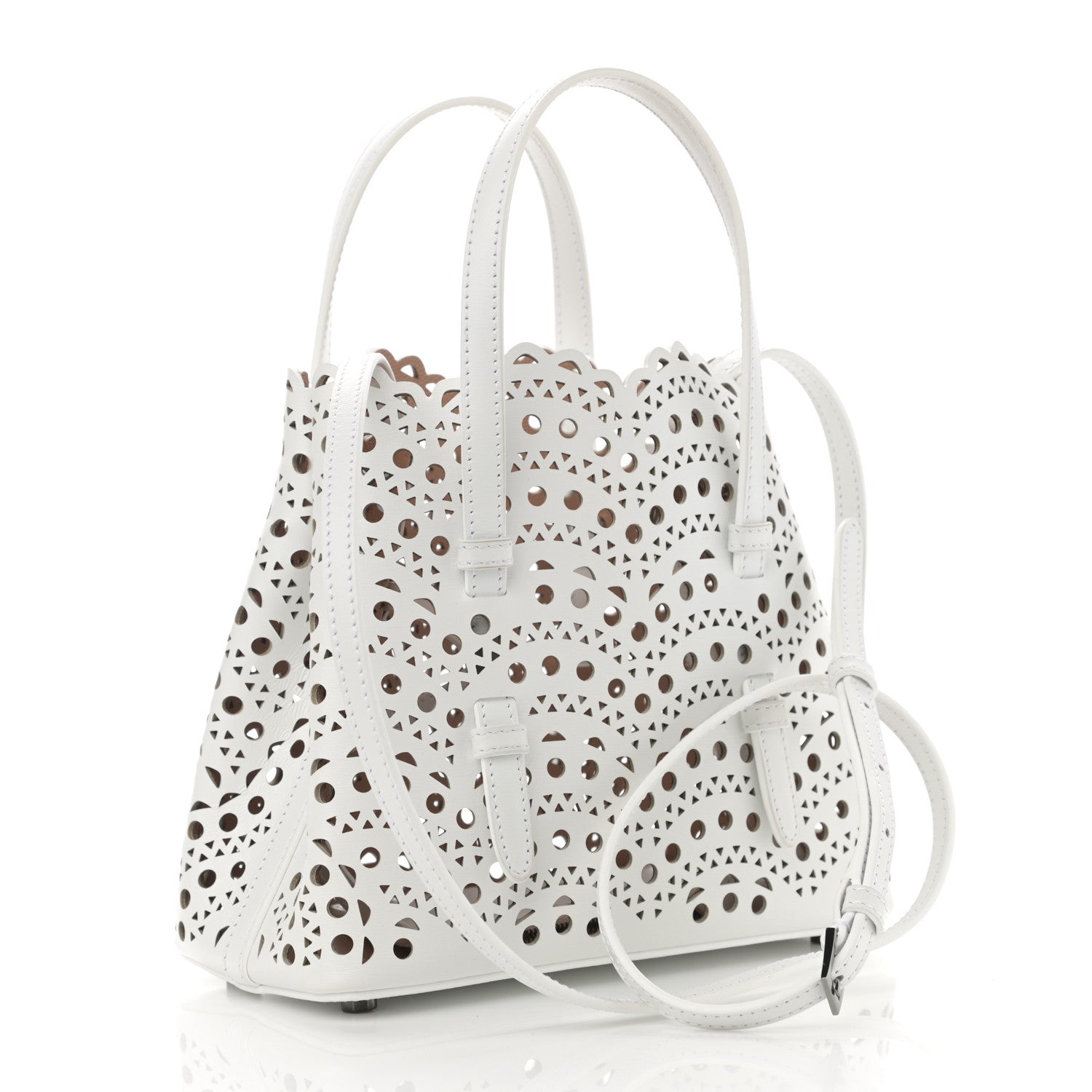 Alaia Calfskin Vienne Wave Mina 20 Bag White 4 of 12