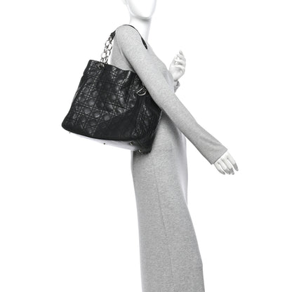 Christian Dior Lambskin Cannage Large Soft Lady Dior Shopping Tote Black 2 of 10