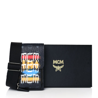 MCM Visetos Geo Graffiti Phone Case Crossbody Black 8 of 8