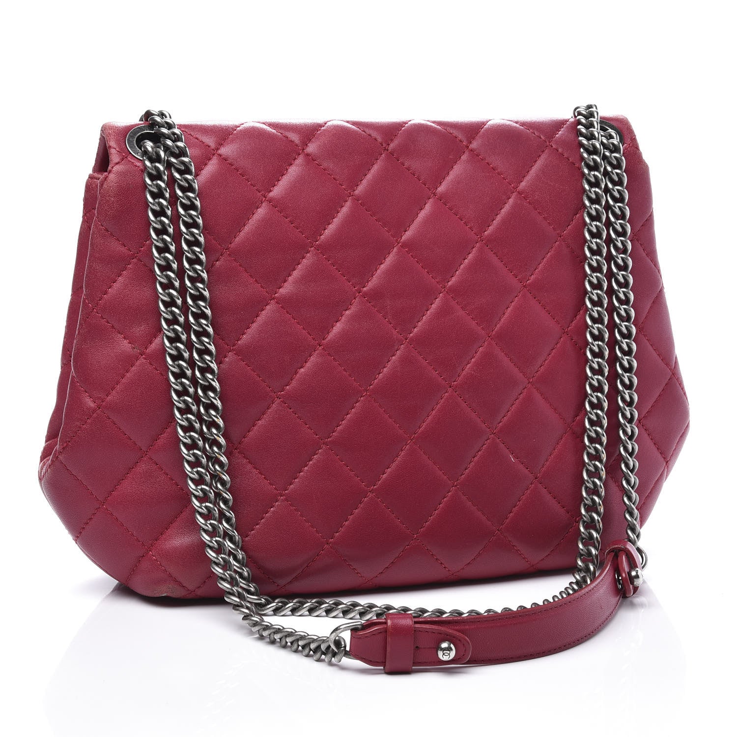 Chanel Lambskin Quilted Large Daily Supple Flap Dark Pink 2 of 17