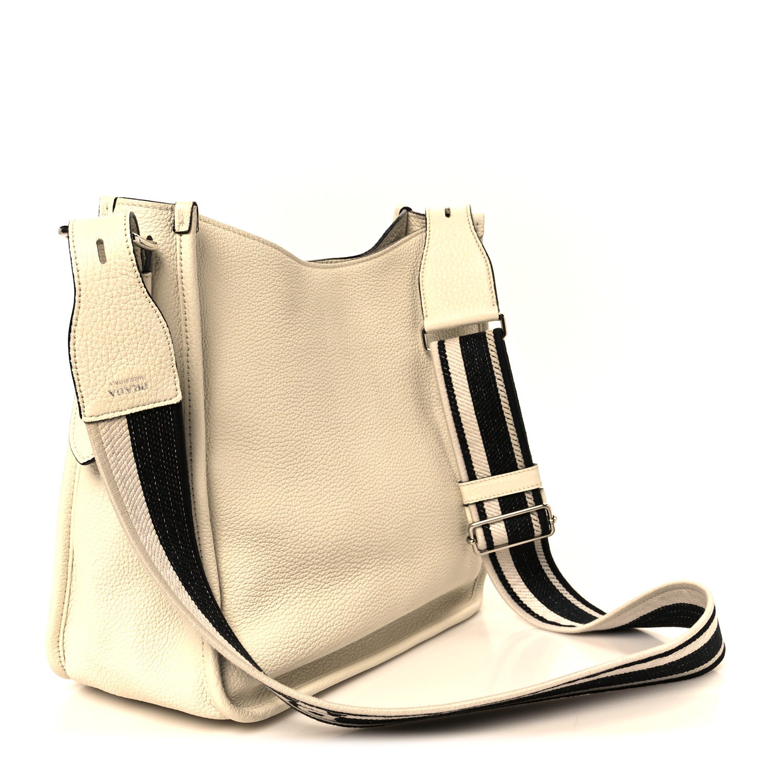 Prada Vitello Daino Soft Hobo Messenger Bag White 3 of 11