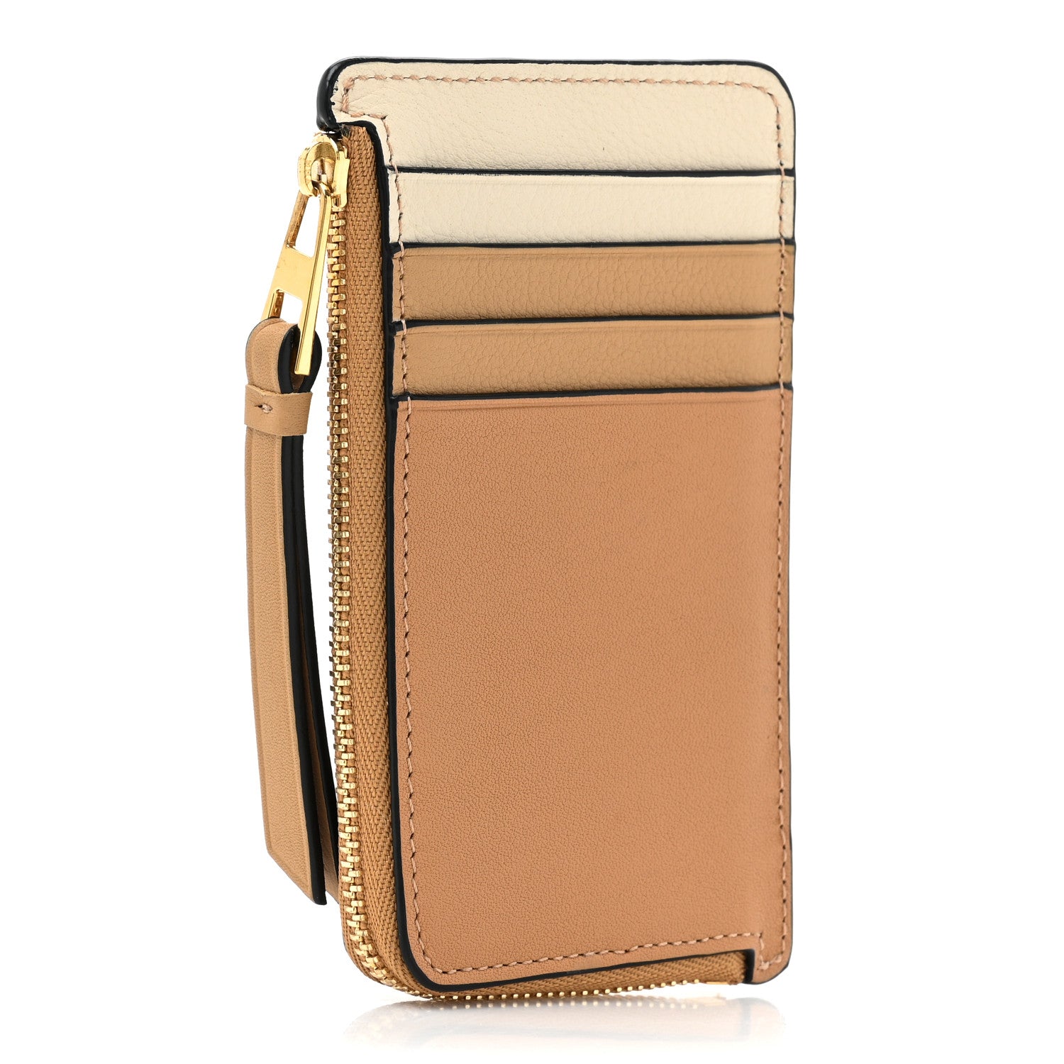 Loewe Calfskin Puzzle Colorblock Coin Card Holder Dune 4 of 11