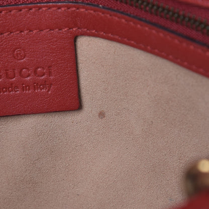 Gucci Calfskin Matelasse Small GG Marmont Shoulder Bag Hibiscus Red 8 of 19