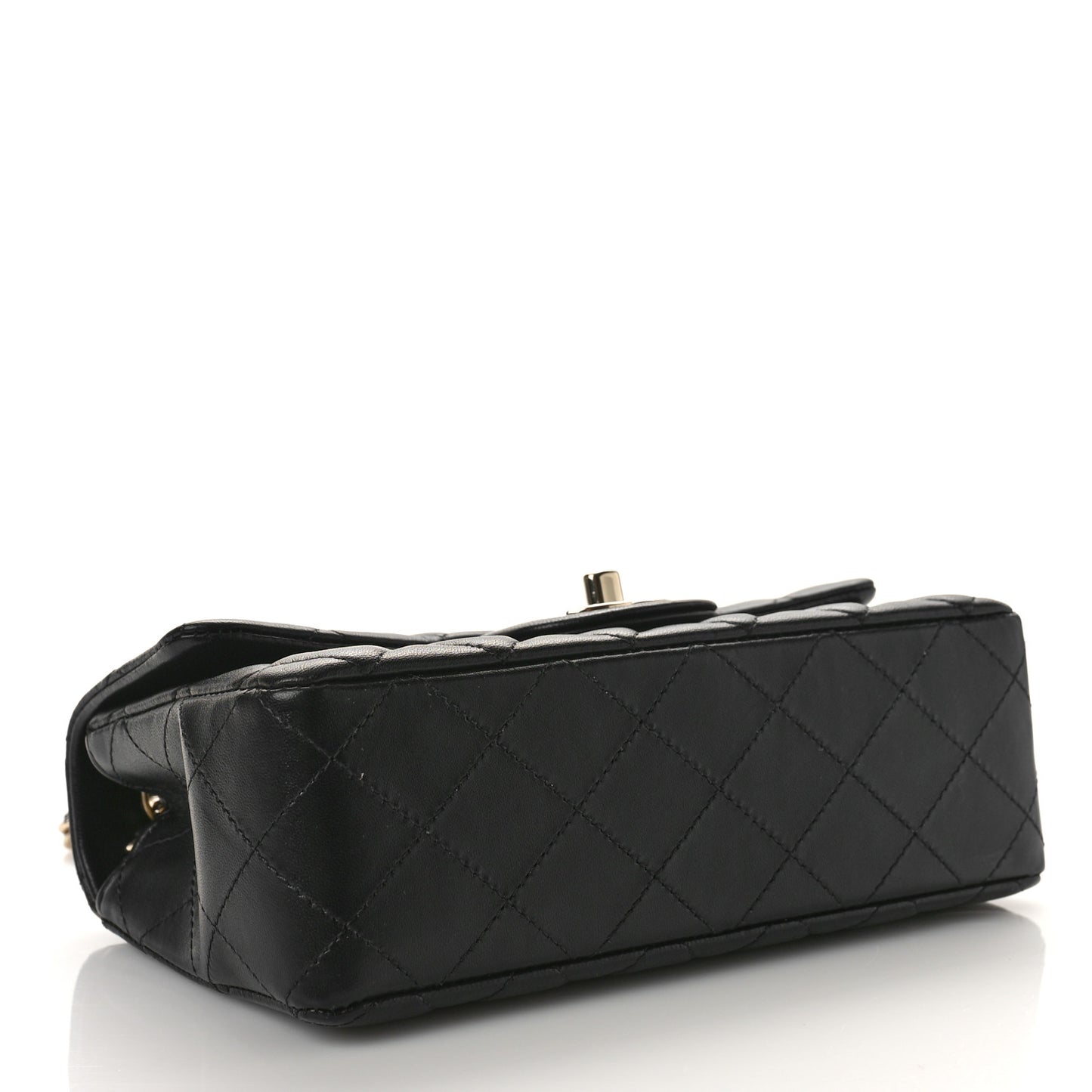 Lambskin Quilted Mini Rectangular Flap Black