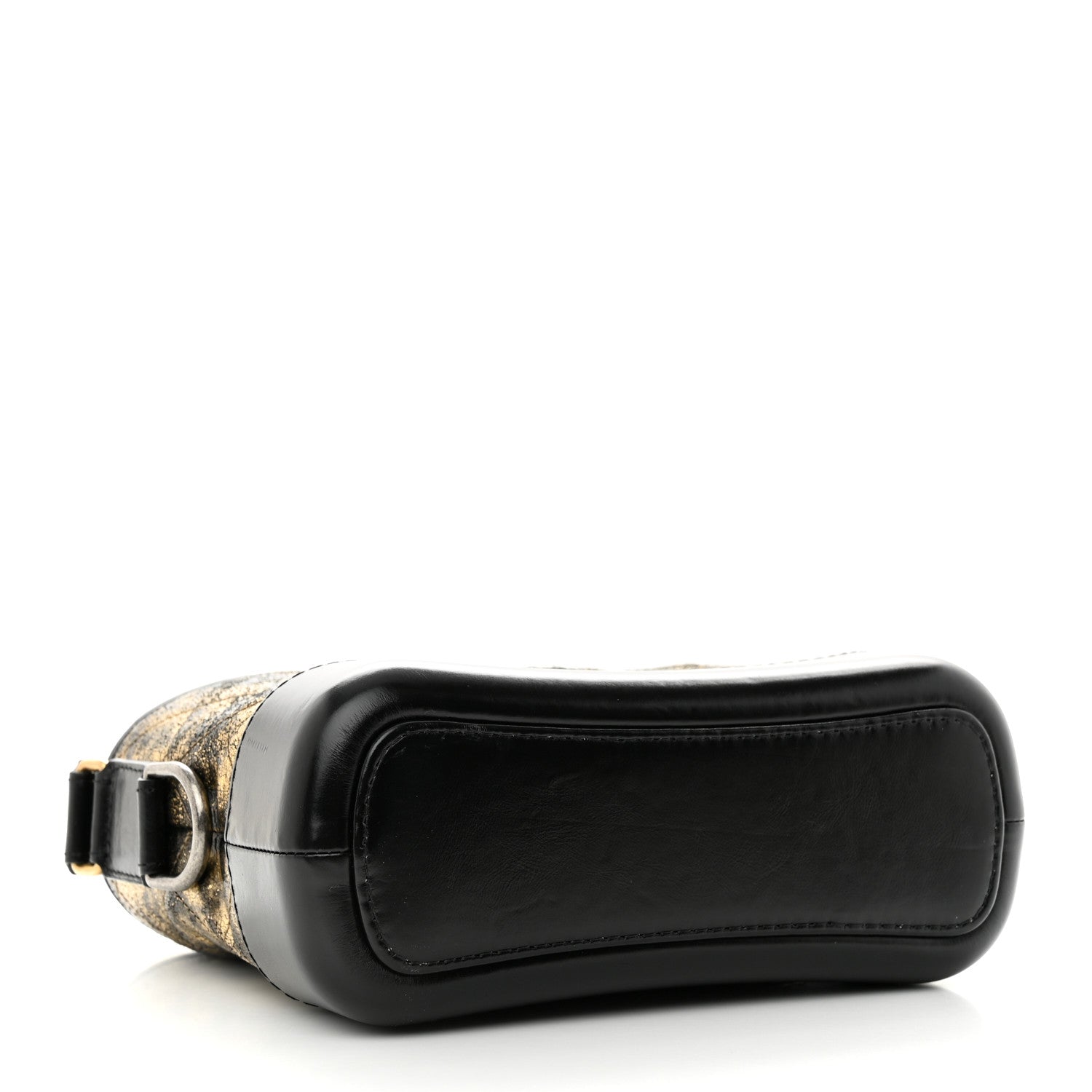 Chanel Metallic Crumpled Goatskin Quilted Small Gabrielle Hobo Black Gold 4 of 11