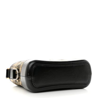 Chanel Metallic Crumpled Goatskin Quilted Small Gabrielle Hobo Black Gold 4 of 11