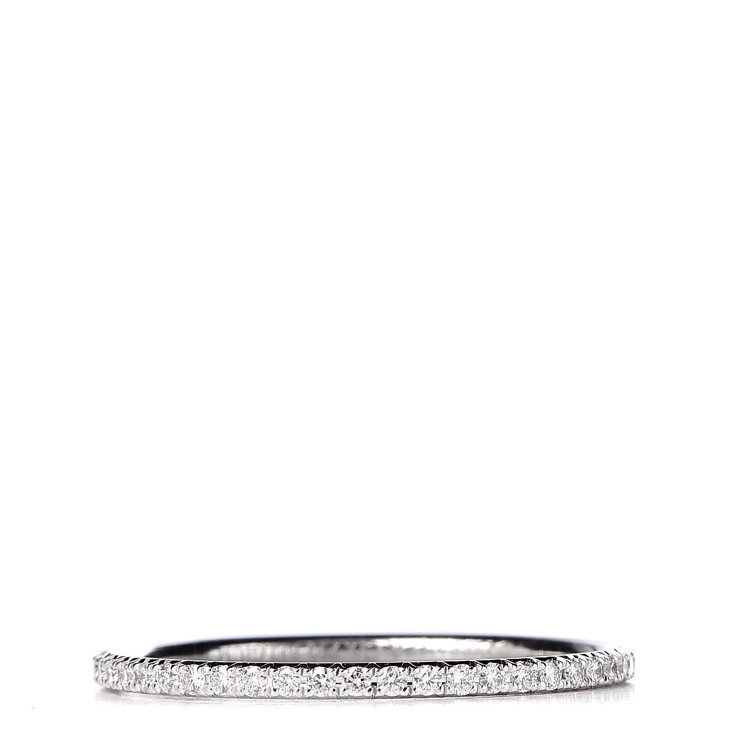 Tiffany 18K White Gold Diamond Metro Band Ring 61 9.5 1 of 5