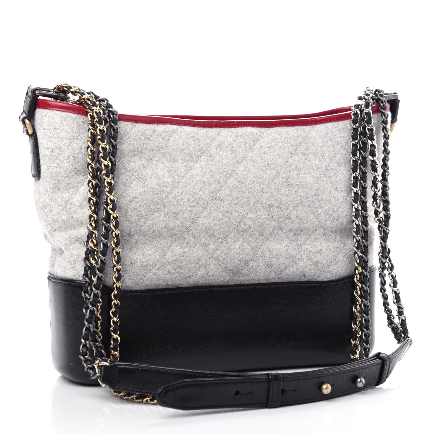 Chanel Wool Calfskin Quilted Medium Gabrielle Hobo Navy 3 of 11