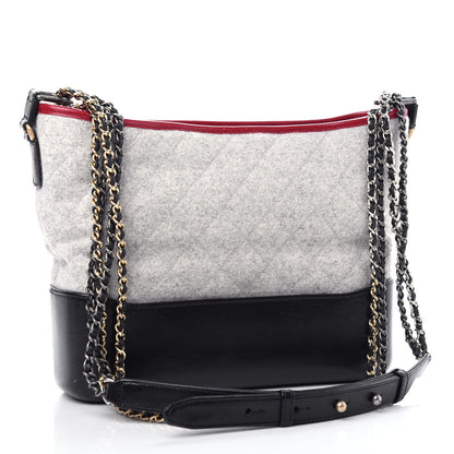 Chanel Wool Calfskin Quilted Medium Gabrielle Hobo Navy 3 of 11