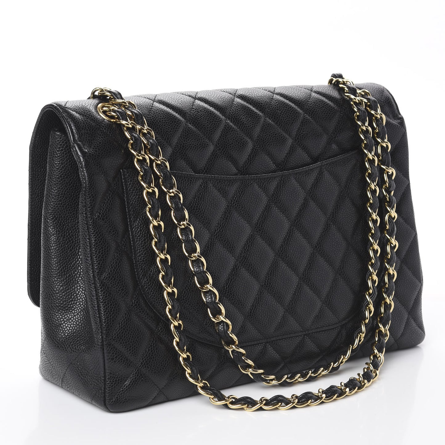 Caviar Quilted Maxi Single Flap Black