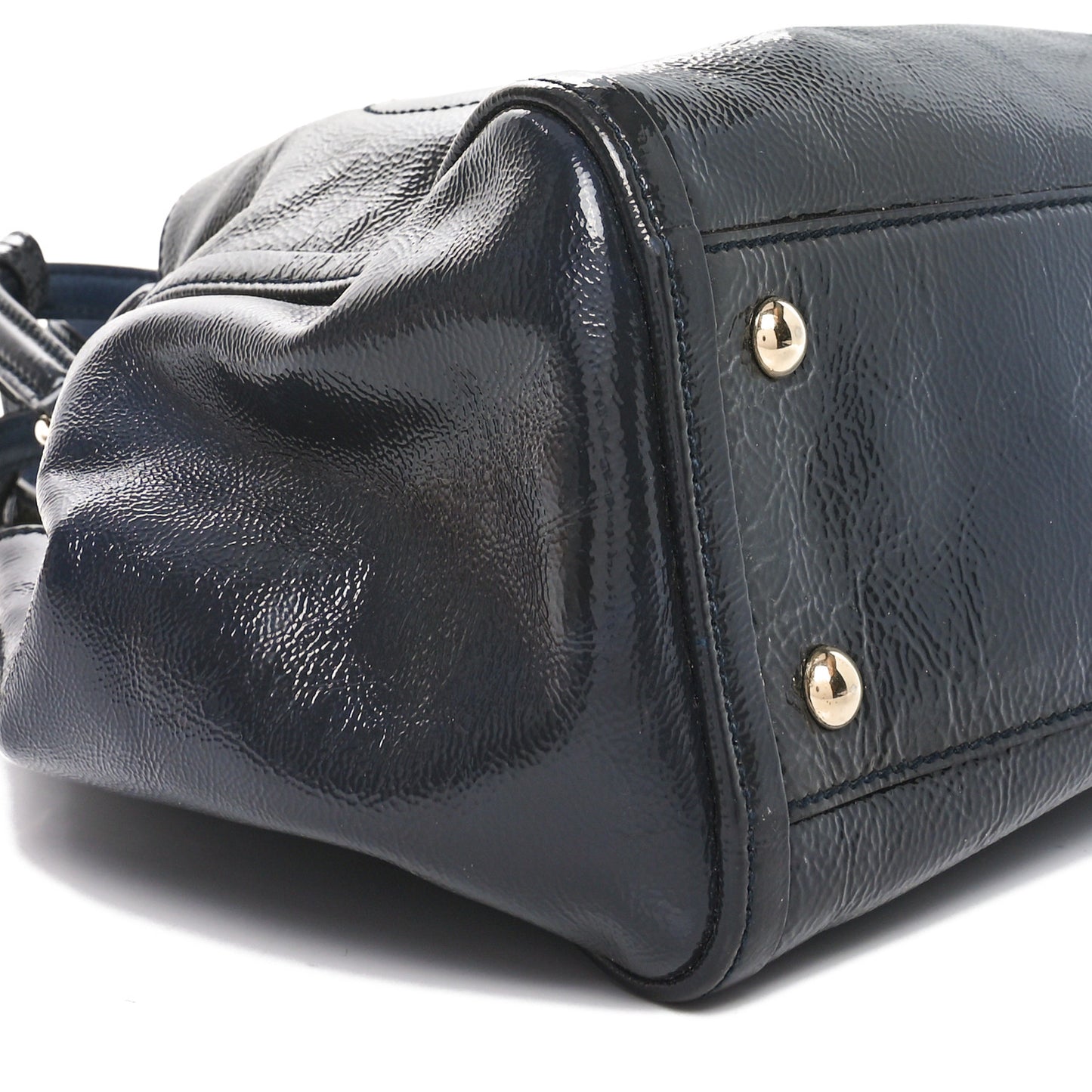 Patent Small Soho Shoulder Bag Uniform Blue