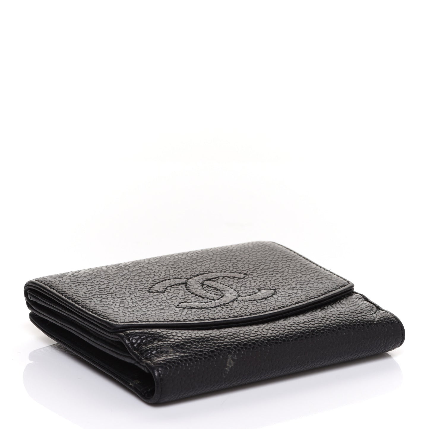 Caviar Timeless CC Compact French Wallet Black