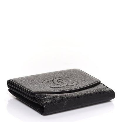Chanel Caviar Timeless CC Compact French Wallet Black 4 of 17