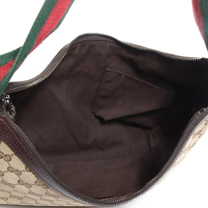 Gucci Monogram Web Medium Half Moon Hobo Dark Brown 5 of 7