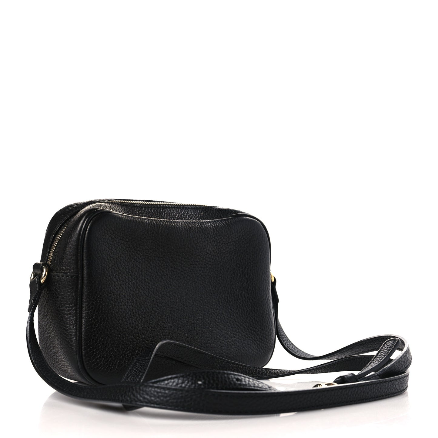 Pebbled Calfskin Small Soho Disco Bag Black