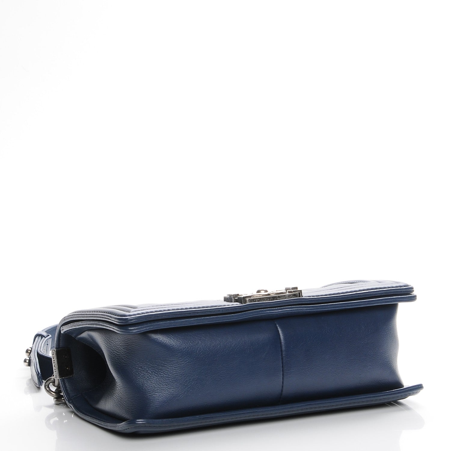 Chanel Calfskin Double Stitch Medium Boy Flap Navy Blue 4 of 7
