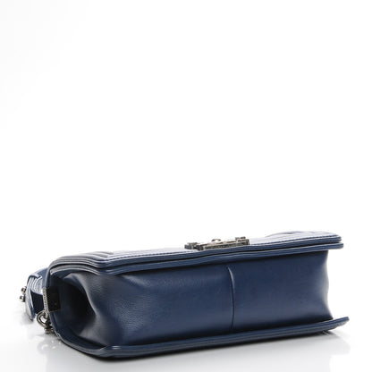Chanel Calfskin Double Stitch Medium Boy Flap Navy Blue 4 of 7