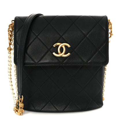 Chanel Calfskin Quilted Pearl Small About Pearls Hobo Bag Black 1 of 10